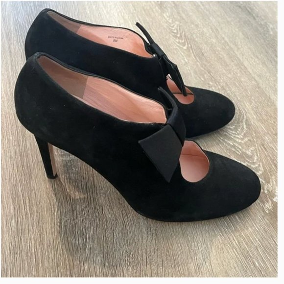 Kate Spade Bavila Black Suede Bow Heels shoes size 6 like new no tags - Picture 7 of 7